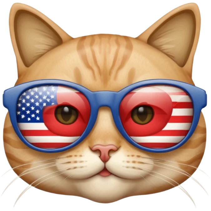 cat face with USA flag sunglasses emoji