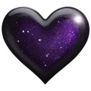 purple and black glitter heart emoji