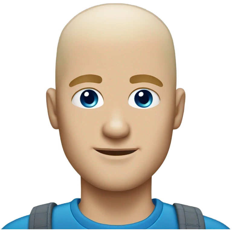 Bald shaved blonde blue eyes man  emoji