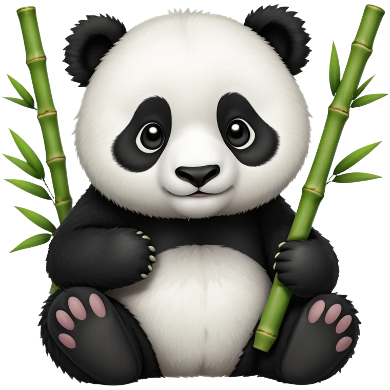 cute panda holding bamboo emoji