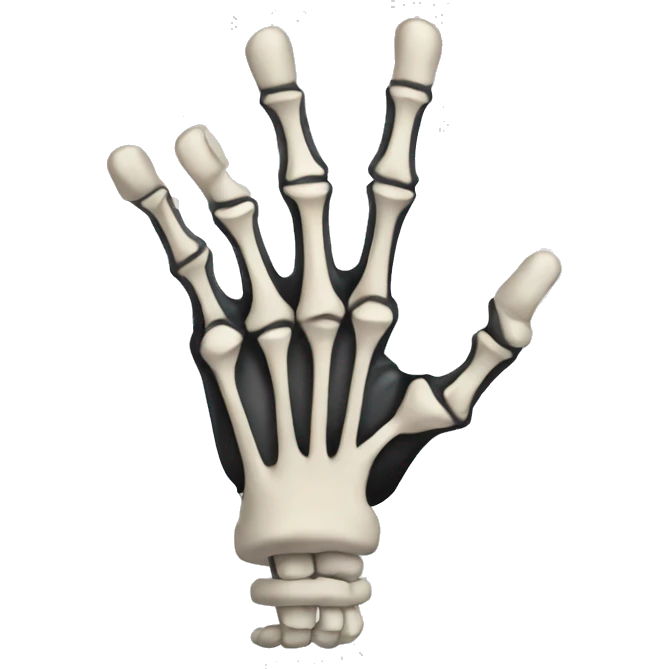 Punk rock skeleton hand emoji