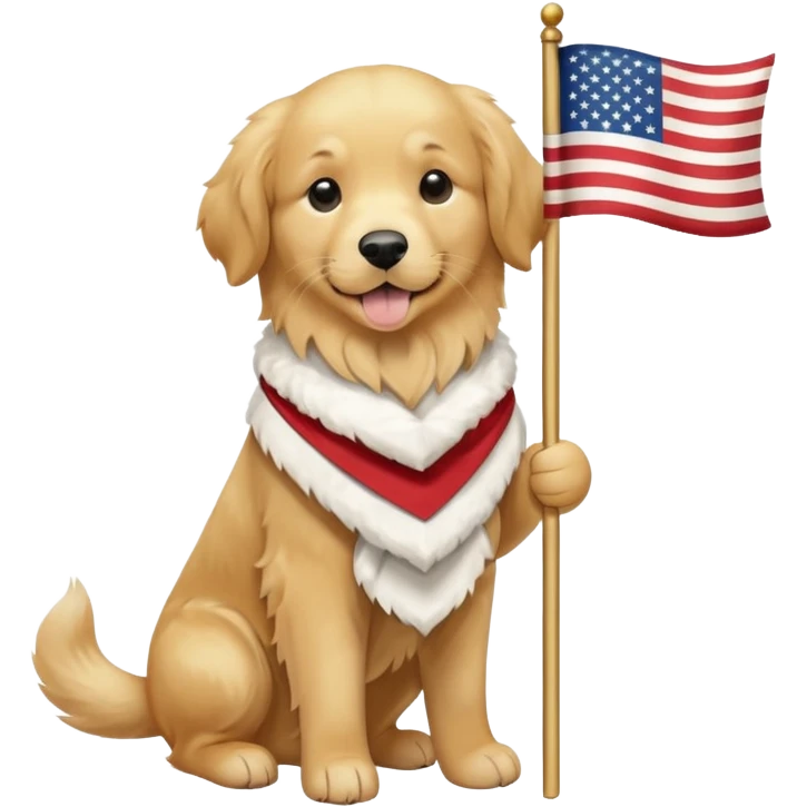 a full body of cute golden hold the flag emoji