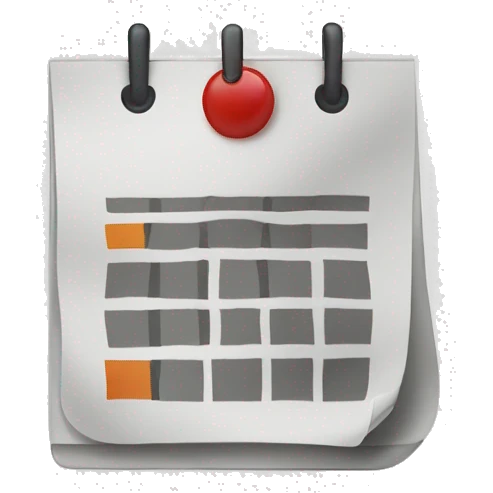 calendar symbol to represent 1pm on 4th September emoji