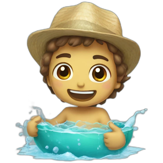 la roca tomando agua emoji