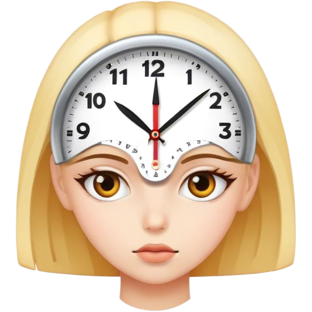 girl with clock in her eye emoji