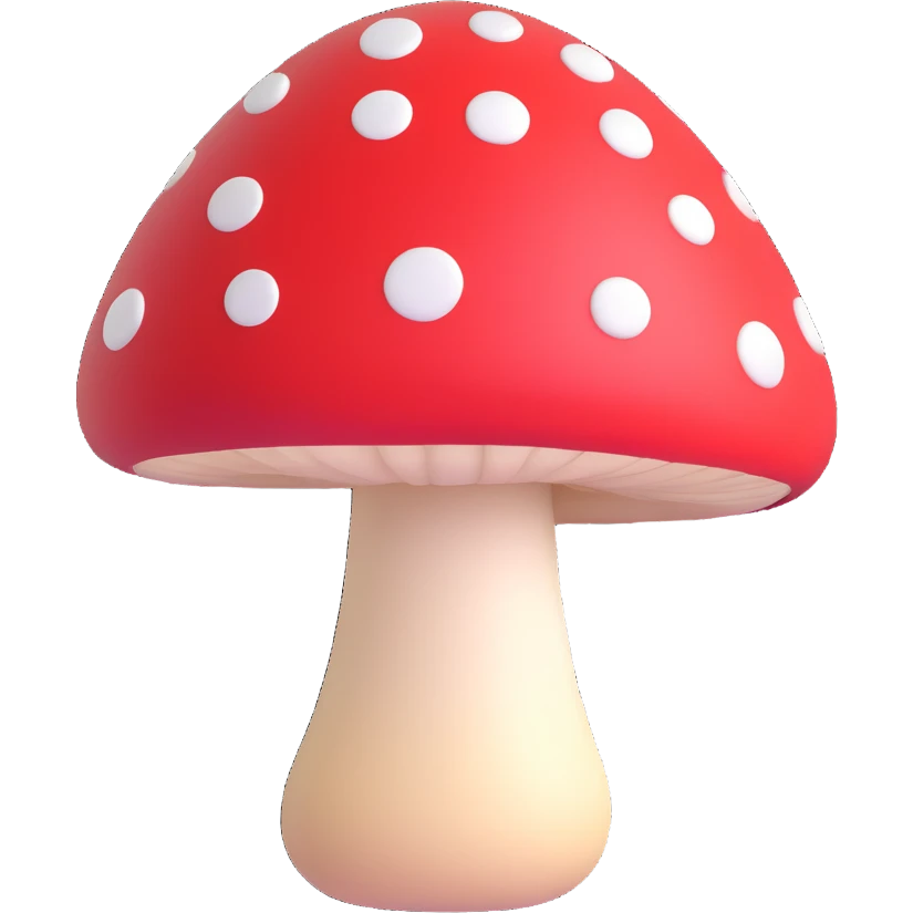 mushroom with a glossy, playful look emoji