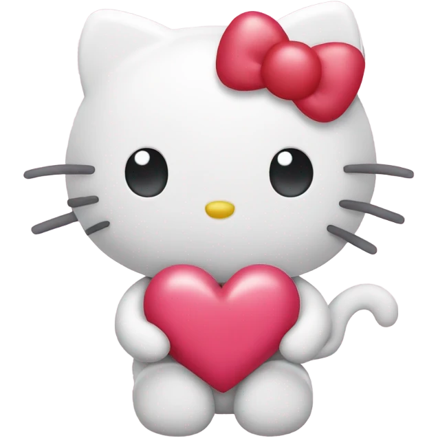 hello kitty with heart emoji