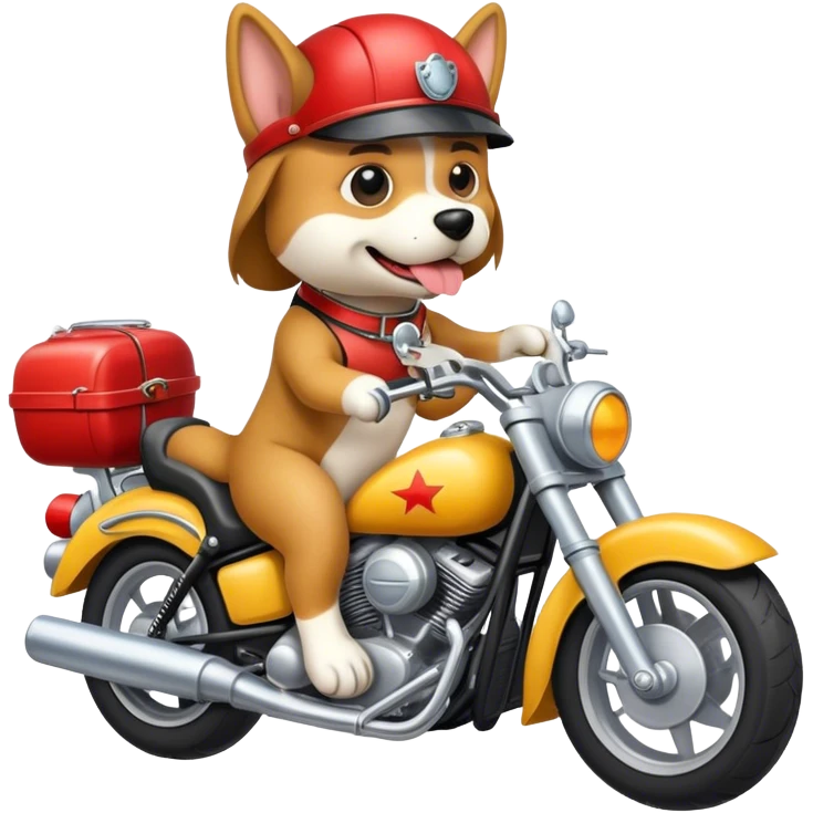 Chien sur une moto  emoji