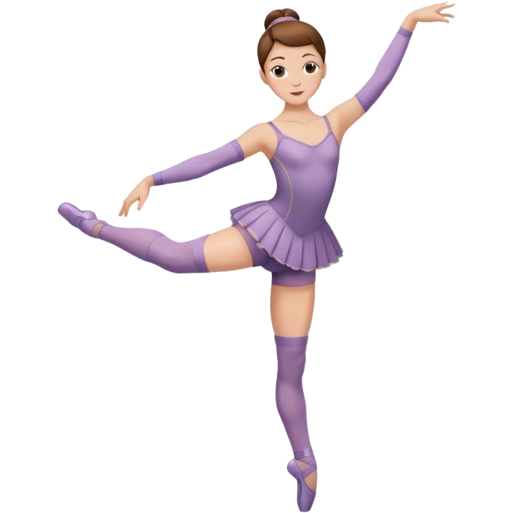 Ballet dancer in over the knee socks, leotard and brown hair emoji