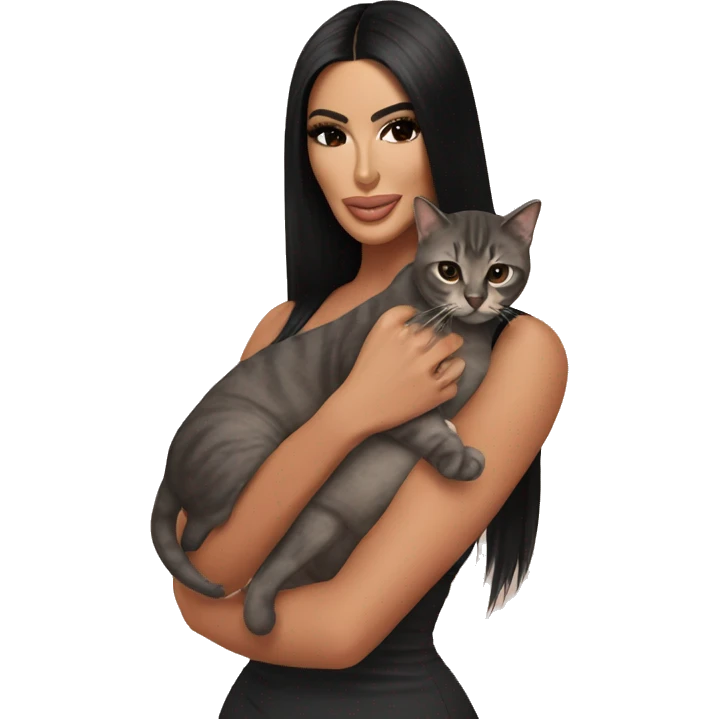 Kim Kardashian holding cat  emoji