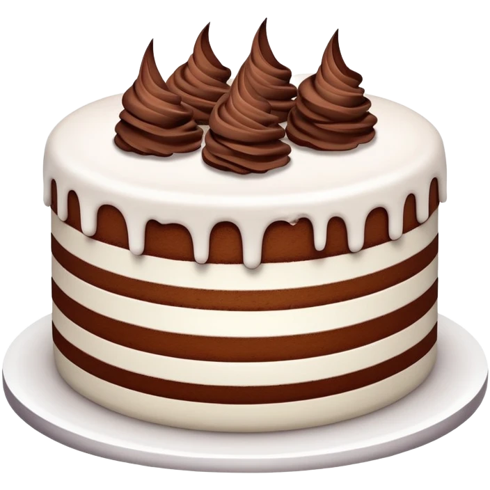 White cake with brown chocolate emoji
