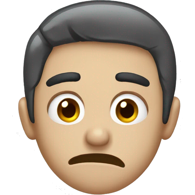 embarrassed eyebrows with a guilty smile and sweat drops emoji