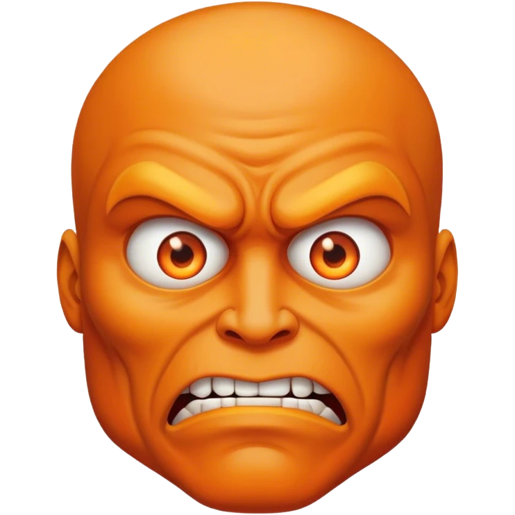 Buff strong Orange with really Scary face  emoji
