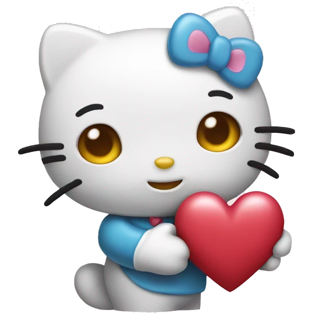 Hellokitty holding a heart emoji