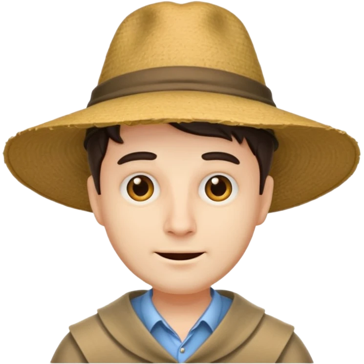 man with comically large hat emoji