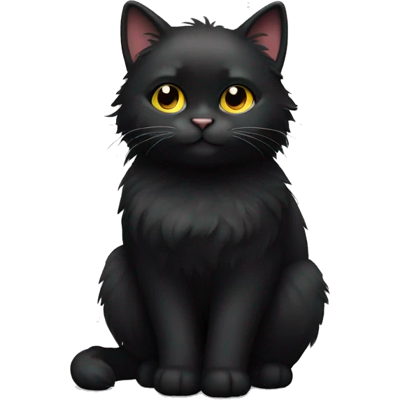 Fluffy Black cat emoji