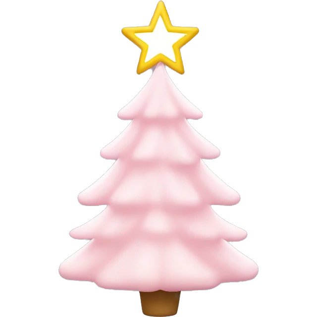 Light Pink Christmas tree with a white star on top emoji