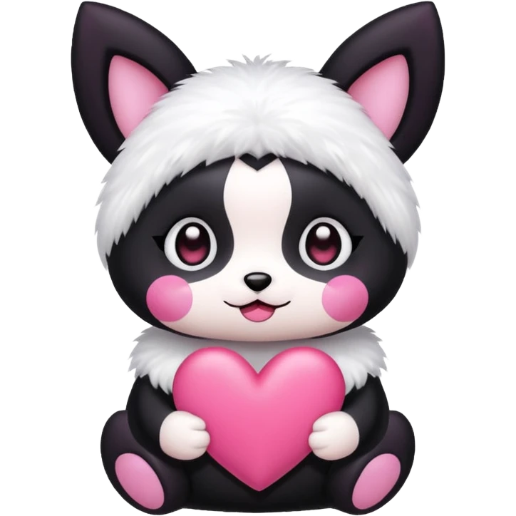 Kuromi with heart emoji