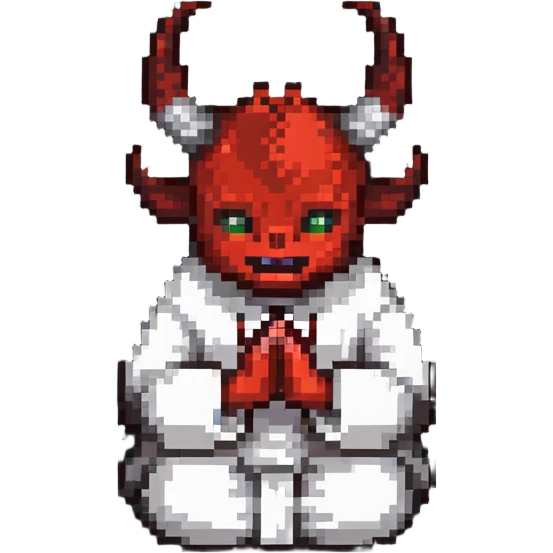 devil making prayer hands emoji