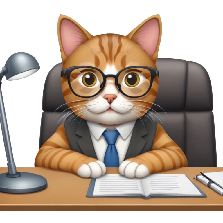 Cat at office job emoji