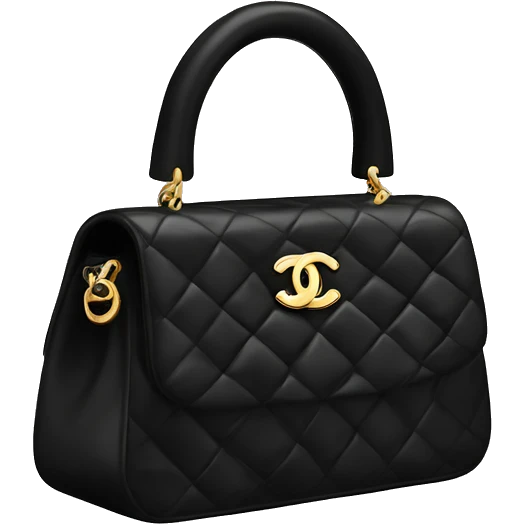 Chanel black top handle bag emoji