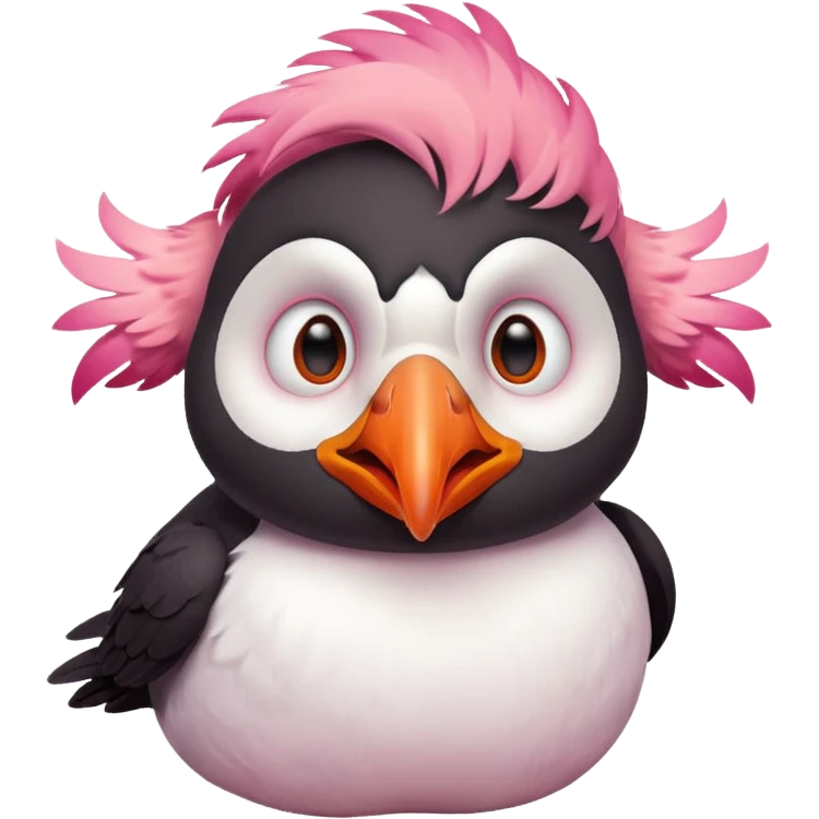 pink puffin angry blow steam nose beak emoji