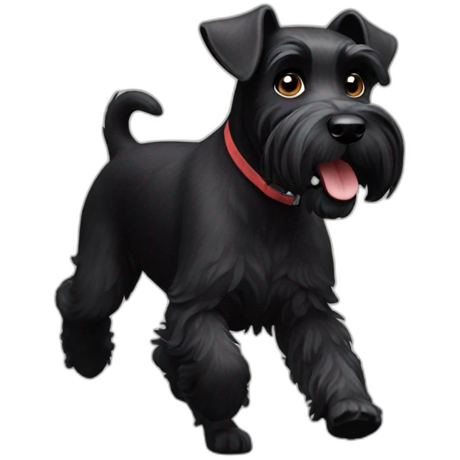 Black Schnauzer runs emoji
