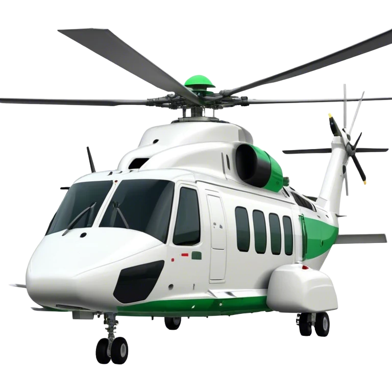 AgustaWestland AW139 - Leonardo (Model Year: 2022) (Iconic colour: White with green accents) emoji
