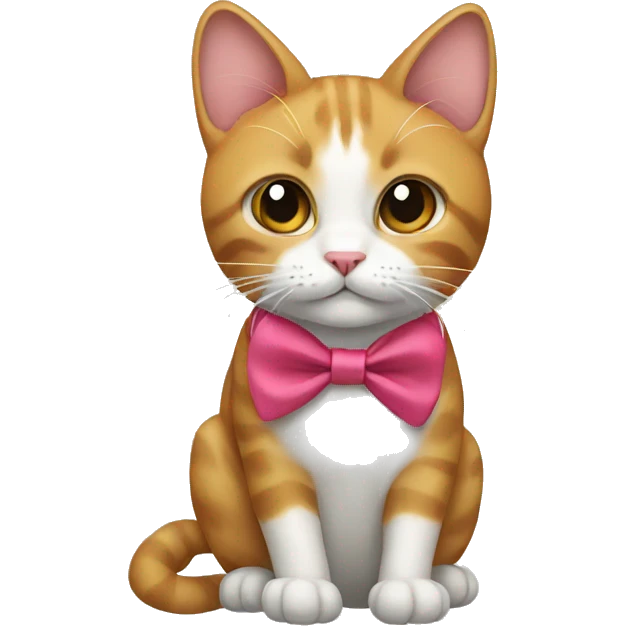 A cat wearing a bow  emoji