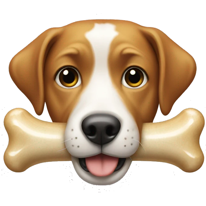 face with a dog bone in its mouth emoji