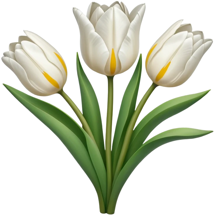 Ramo de tulipanes blancos emoji