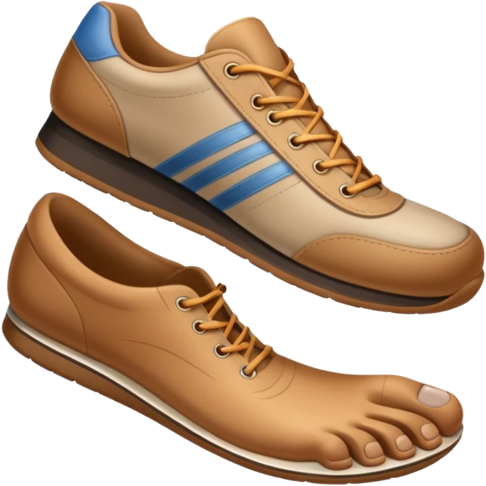 a shoe with a foot inside, stepping and showing a clear shoe print below. and leg with motion line







 emoji
