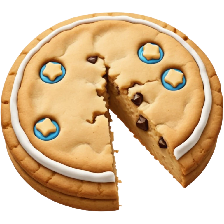 A pair of plain cookies, one of them with a bite taken out. emoji