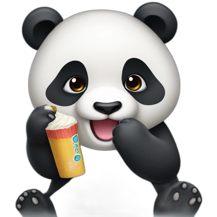 Panda eating suger can   emoji