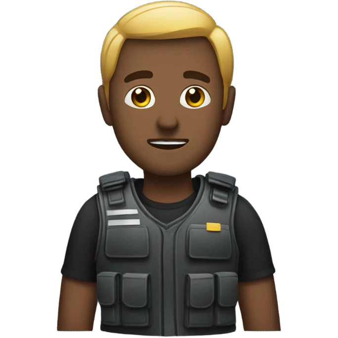 man standing full standing with stab vest  emoji