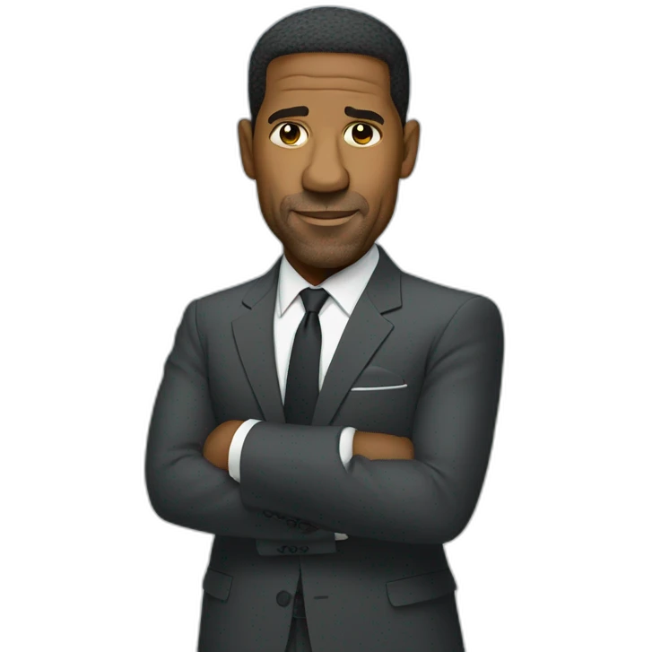 Denzel Washington cartoon wearing suit emoji