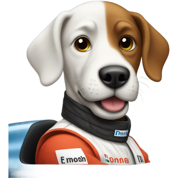 Dog in f1 car emoji