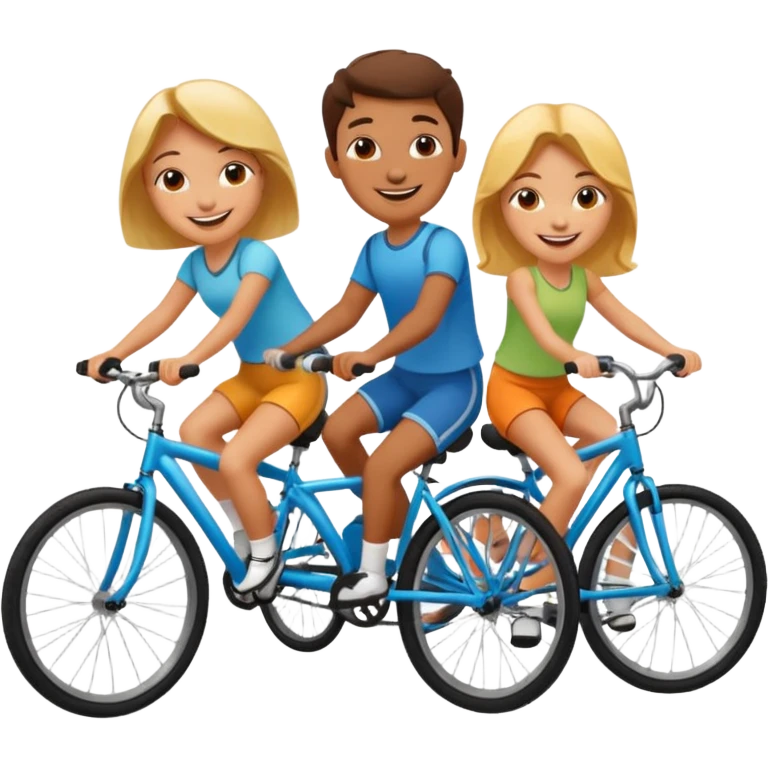 3 friend ride bike emoji