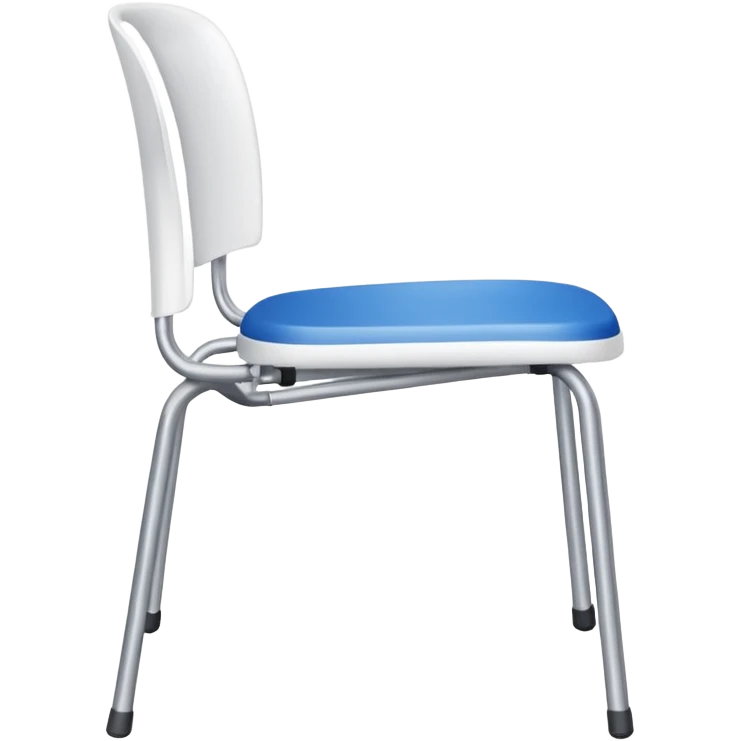 Silla de plastico color blanca todo de blanco con soportes de plastico a los lados emoji