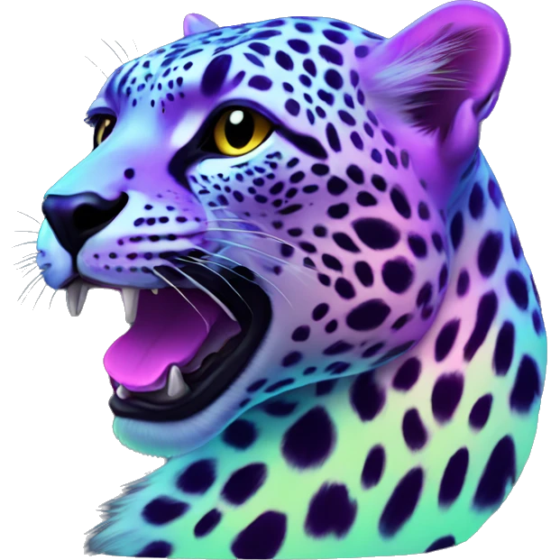 Iridescent neon cheetah  emoji