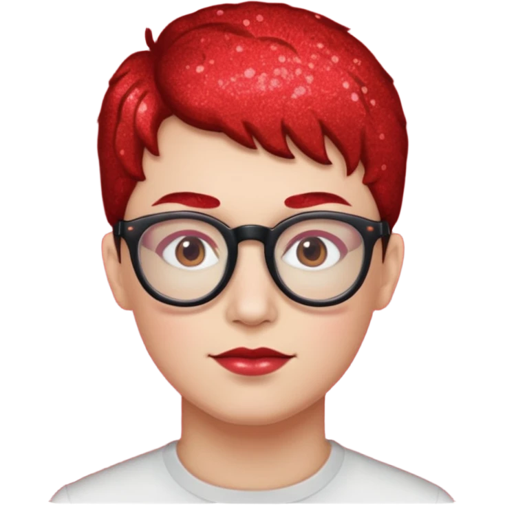 glitter red nerd emoji