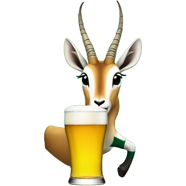 springbok drinking beer emoji