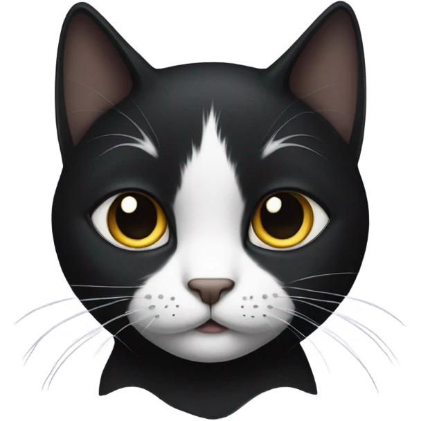 Black cat with white lip emoji