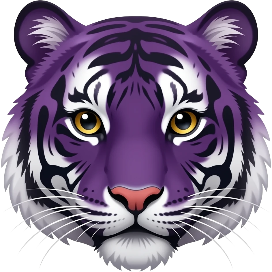 Dark lavender tiger face 🐯 emoji