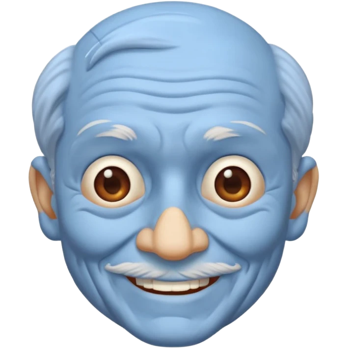 Blue skinned grandpa emoji