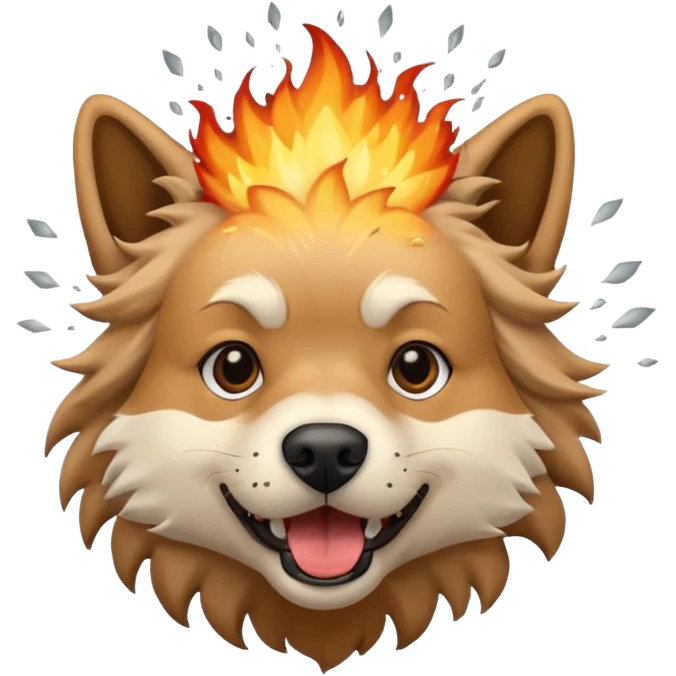 Exploding dog head emoji