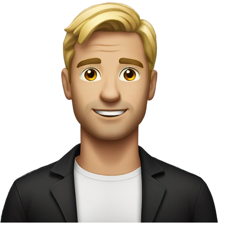handsome man in black shirt emoji