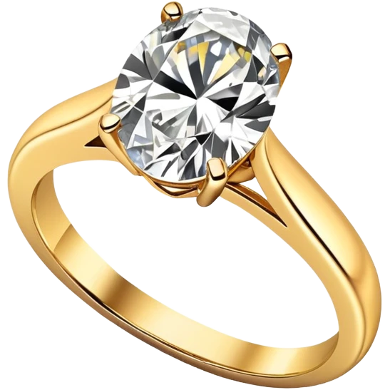 Gold Engagement ring with an oval 6 carat emoji