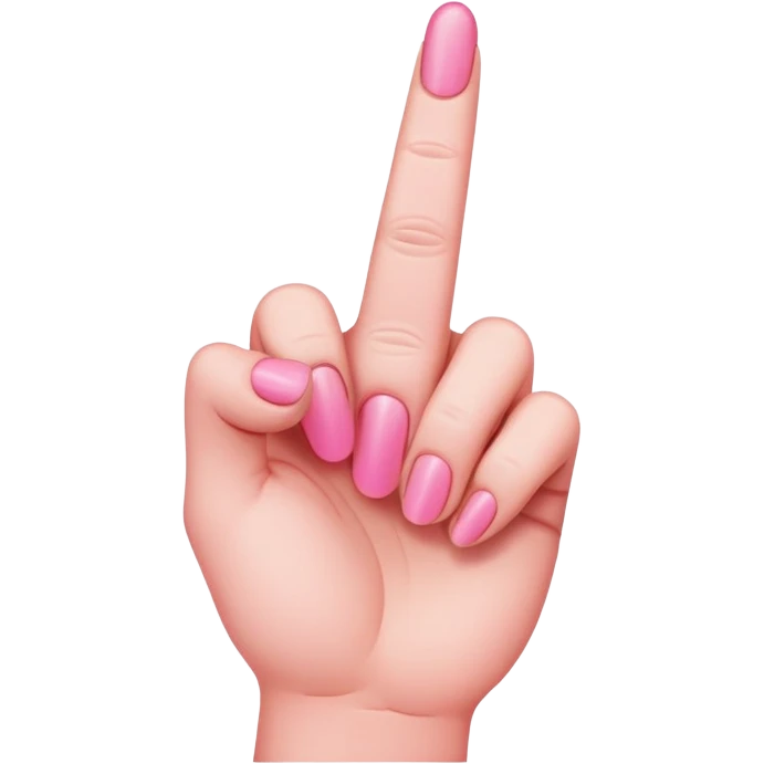 Pink middle finger emoji