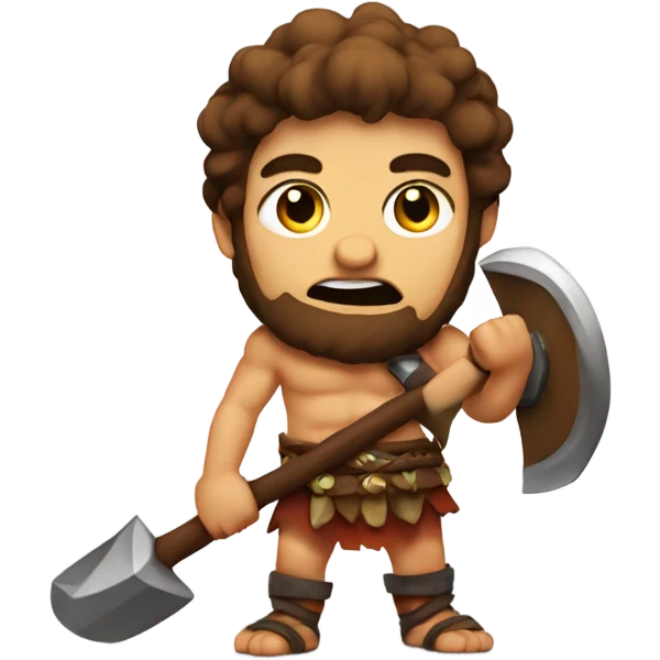 barbarian with big axe and fire  emoji